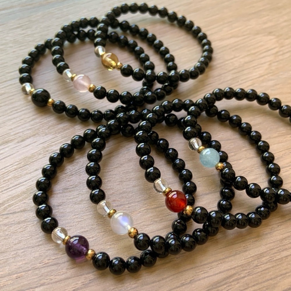 【大人手圍】守護1-4｜4mm細鍊｜避邪手鍊 保平安 農曆七月 辟邪擋煞 兒童手鍊 水晶手鍊 黑碧璽⊹SHANES絢⊹-細節圖8