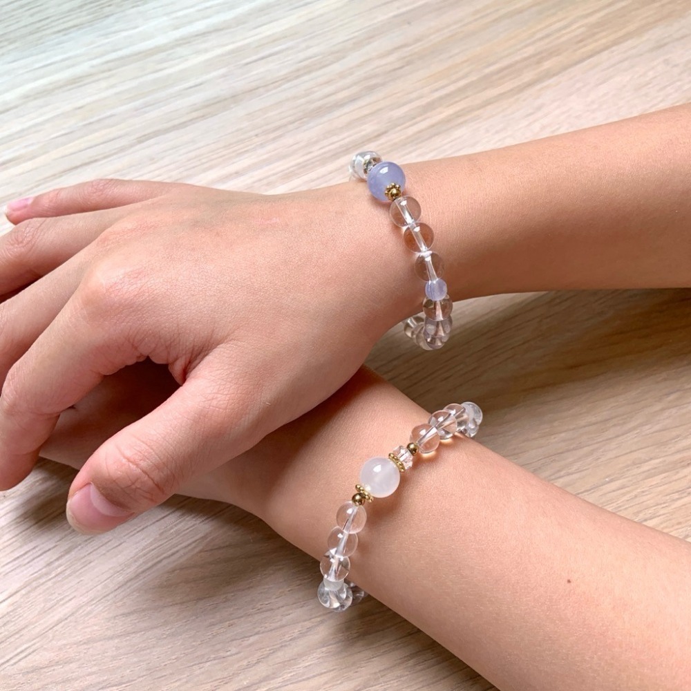 👶【兒童手圍】甜顏 a-d｜6mm 醫療鋼 白水晶 兒童手鍊 親子手鍊 水晶手鍊 寶寶手鍊 ⊹SHANES絢⊹-細節圖2