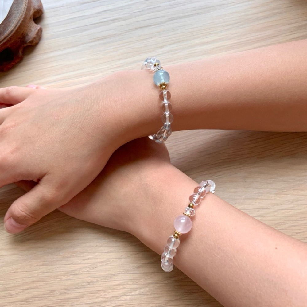 👶【兒童手圍】甜顏 a-d｜6mm 醫療鋼 白水晶 兒童手鍊 親子手鍊 水晶手鍊 寶寶手鍊 ⊹SHANES絢⊹-細節圖3