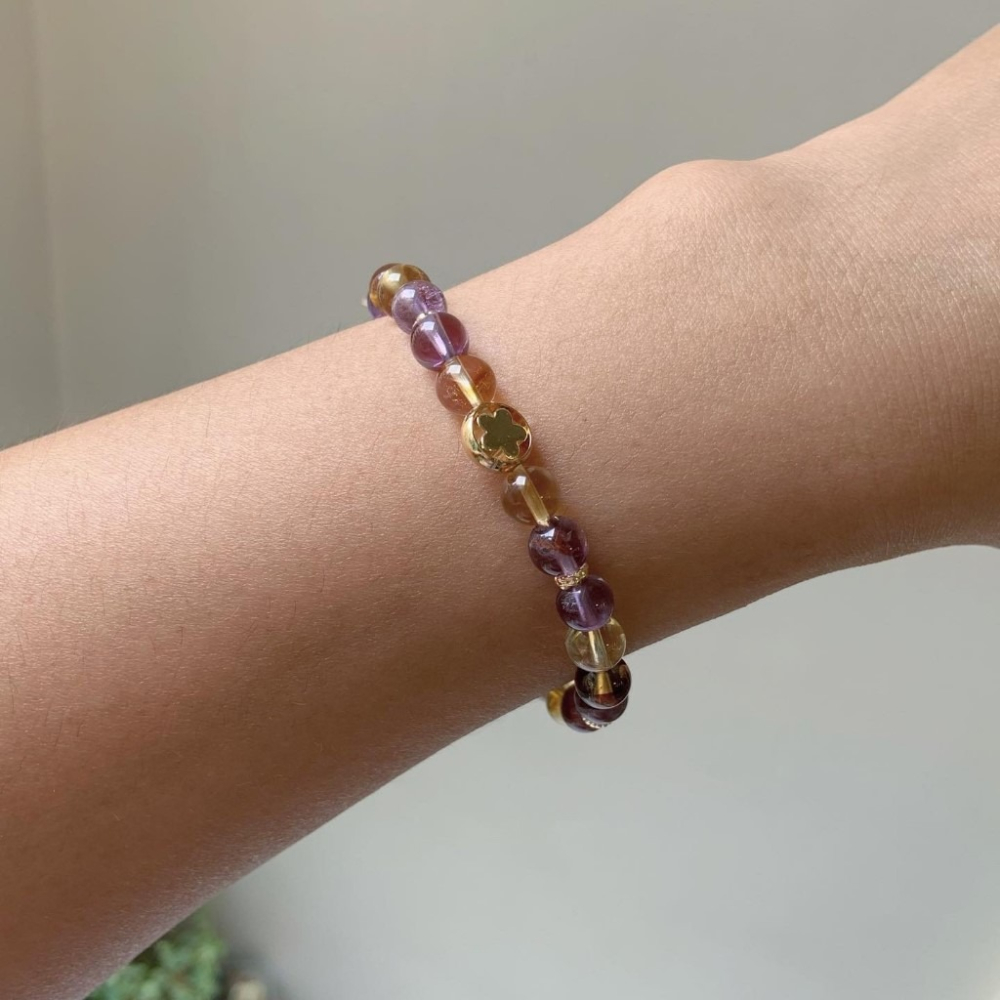 【大人手圍】轉運小金花｜開運招財 新年開運 招財手鍊 招正財偏財 設計款手鍊 水晶手鍊 天然水晶⊹SHANES絢⊹-細節圖2