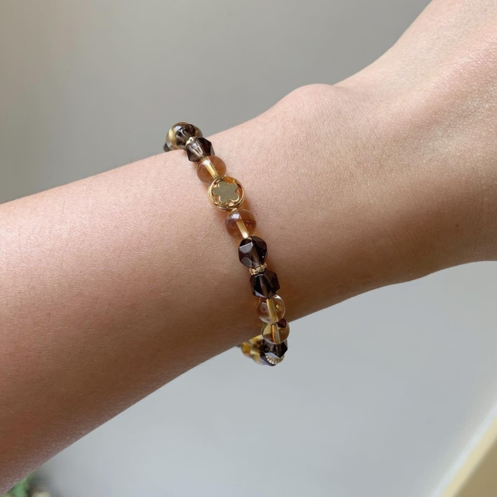 【大人手圍】轉運小金花｜開運招財 新年開運 招財手鍊 招正財偏財 設計款手鍊 水晶手鍊 天然水晶⊹SHANES絢⊹-細節圖4