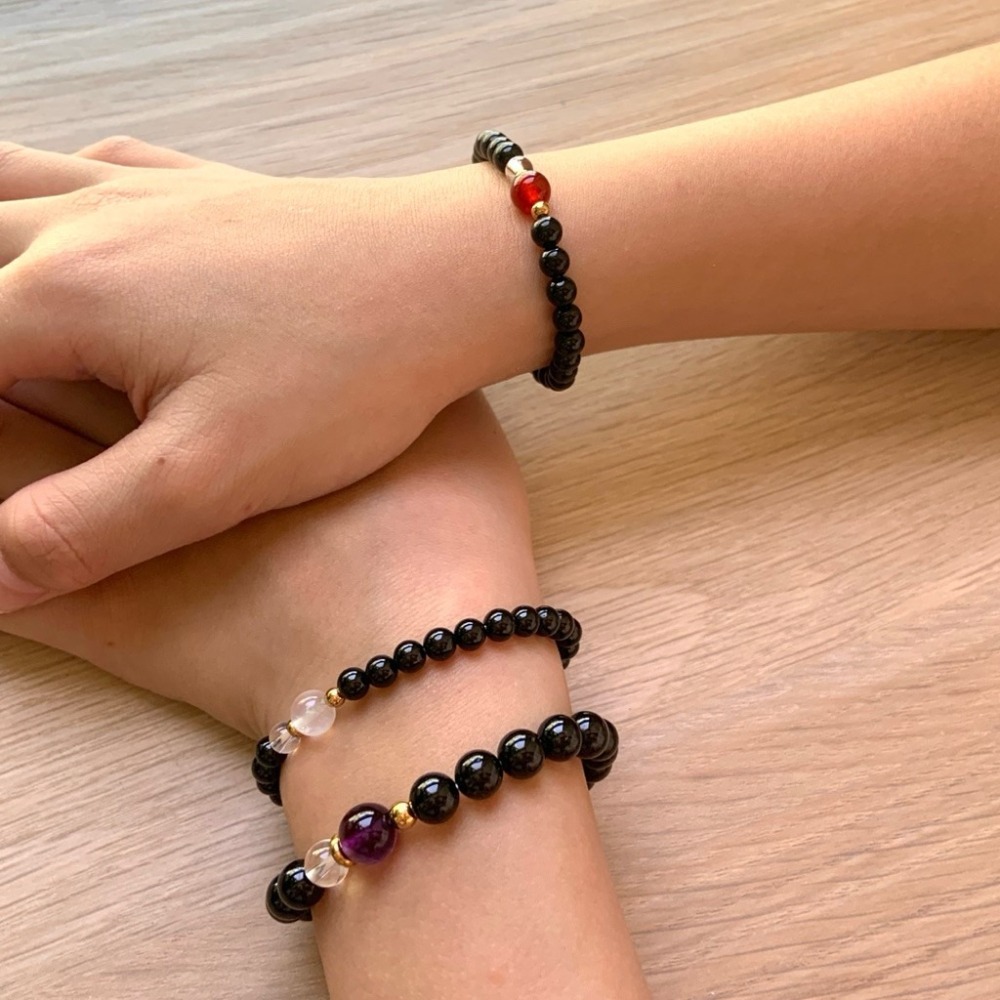 👶【兒童手圍】守護1-4｜6mm 避邪手鍊 保平安 農曆七月 醫療鋼 兒童手鍊 水晶手鍊 黑碧璽 ⊹SHANES絢⊹-細節圖3