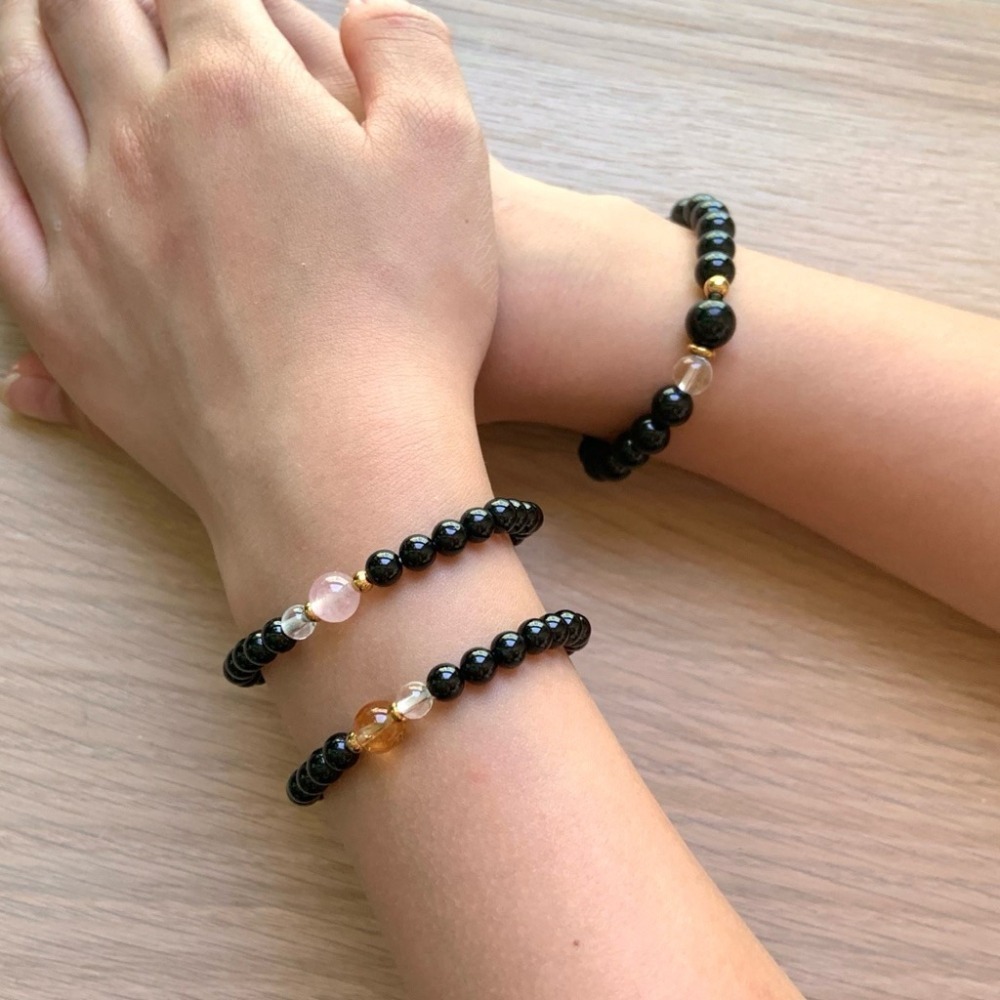 【大人手圍】守護1-4｜6mm 避邪手鍊 保平安 農曆七月 醫療鋼 親子手鍊 水晶手鍊 黑碧璽 ⊹SHANES絢⊹-細節圖4