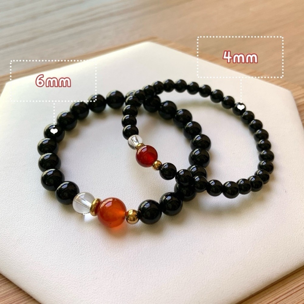 【大人手圍】守護1-4｜6mm 避邪手鍊 保平安 農曆七月 醫療鋼 親子手鍊 水晶手鍊 黑碧璽 ⊹SHANES絢⊹-細節圖5