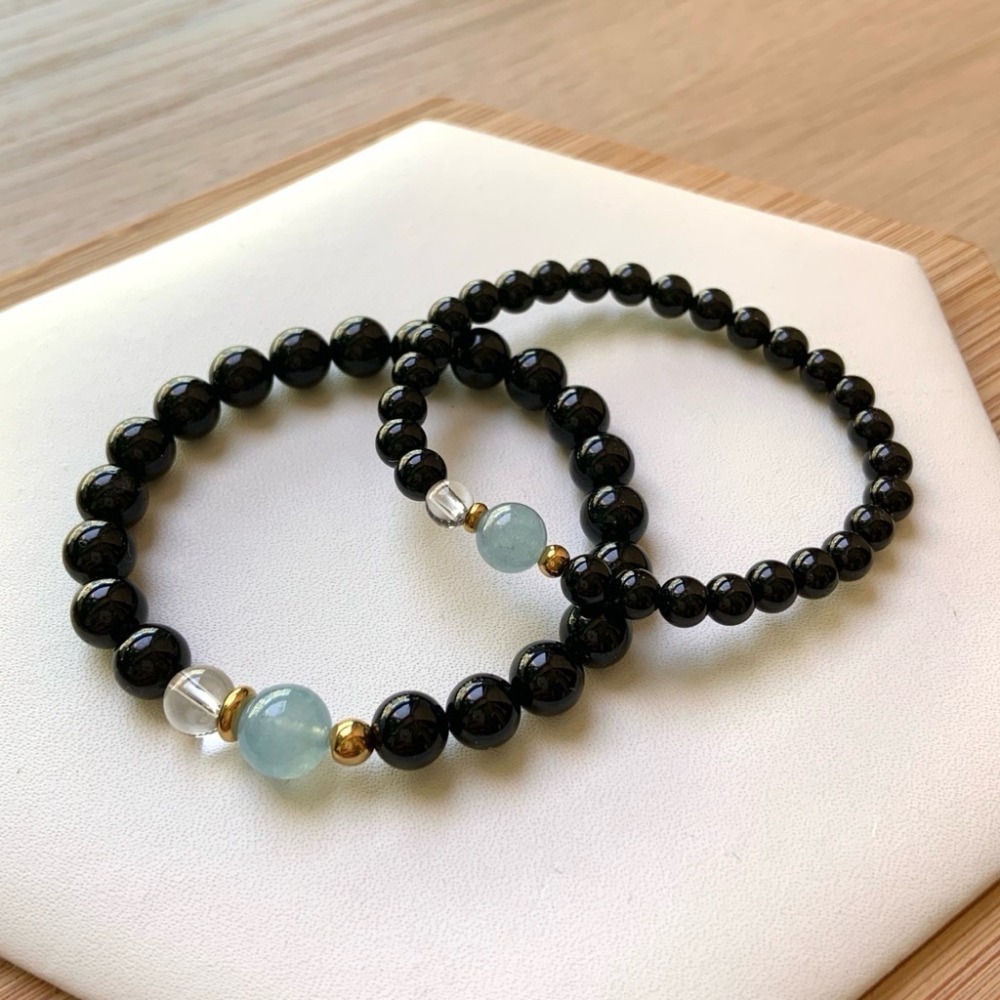 【大人手圍】守護1-4｜6mm 避邪手鍊 保平安 農曆七月 醫療鋼 親子手鍊 水晶手鍊 黑碧璽 ⊹SHANES絢⊹-細節圖6