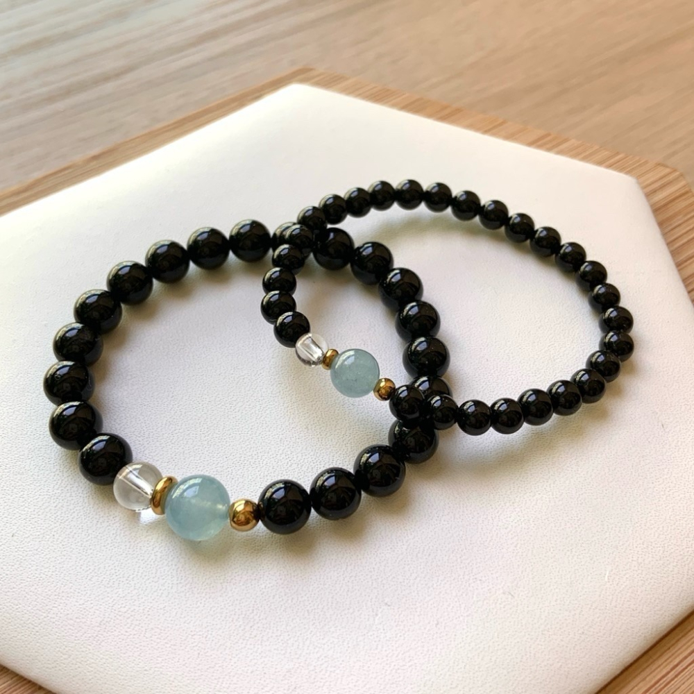 【大人手圍】守護5-7｜6mm 避邪手鍊 保平安 農曆七月 醫療鋼 兒童手鍊 水晶手鍊 黑碧璽 ⊹SHANES絢⊹-細節圖6