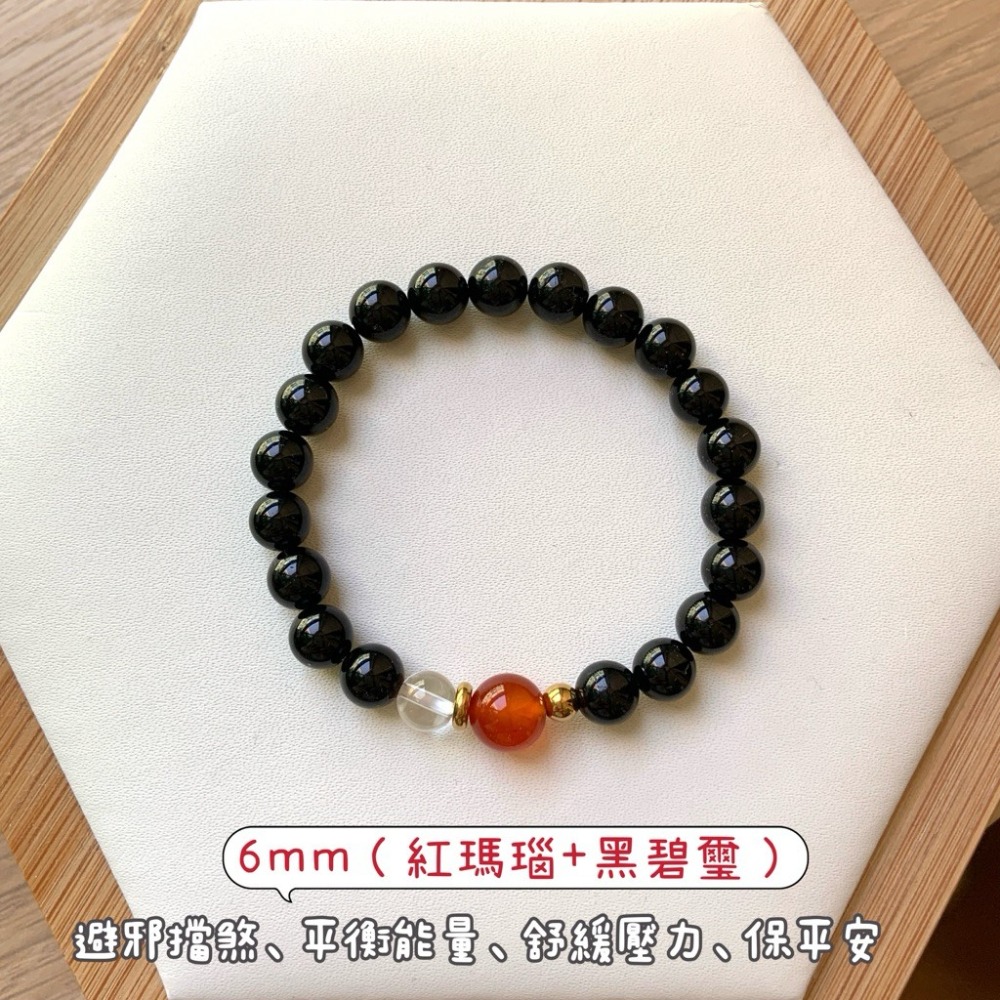 【大人手圍】守護5-7｜6mm 避邪手鍊 保平安 農曆七月 醫療鋼 兒童手鍊 水晶手鍊 黑碧璽 ⊹SHANES絢⊹-規格圖9