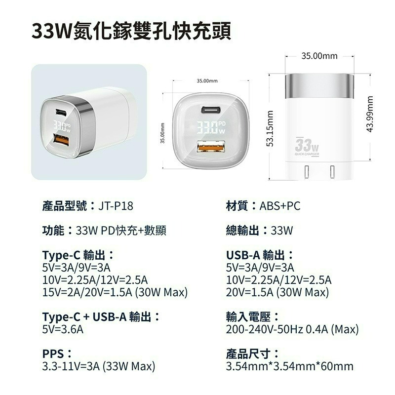 👍烏拉拉嚴選👍🚛快充頭線組🚛33W 雙口快充 BSMI MFI認證USB-C Type-C、Lightning-細節圖4