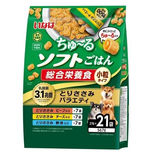 LieBaoの舖 🐶狗狗喜歡🐶INABA 啾嚕綜合營養夾心捲犬餅乾🐶27g/21袋 犬零食 小零嘴 點心夾心-細節圖4