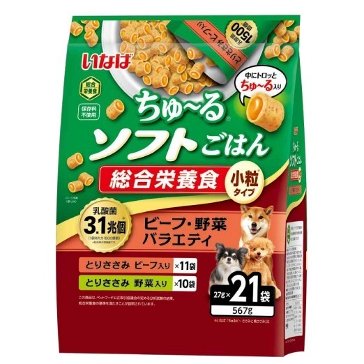 LieBaoの舖 🐶狗狗喜歡🐶INABA 啾嚕綜合營養夾心捲犬餅乾🐶27g/21袋 犬零食 小零嘴 點心夾心-細節圖6