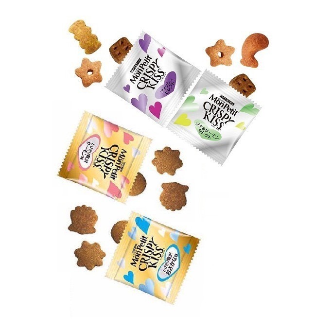 LieBaoの舖 🐱貓咪聖品/現貨🐱日本貓倍麗MonPetit CRISPY Kiss 親親 貓零食 潔牙餅乾30入-細節圖2