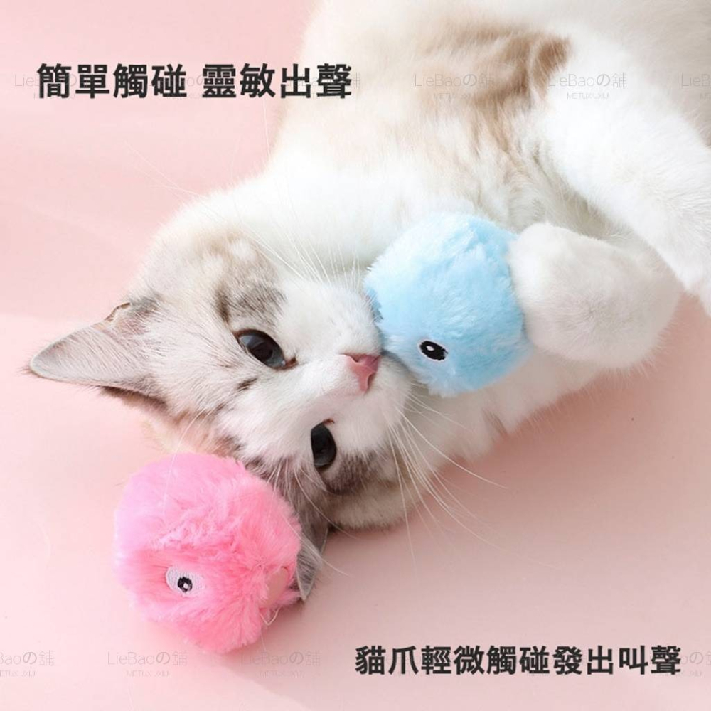 LieBaoの舖🐱貓薄荷貓玩具🐱寵物毛絨叫叫球 貓咪玩具🎈發聲球 貓玩具 引力叫叫球🧶貓咪逗貓球 發聲寵物玩具 -細節圖3