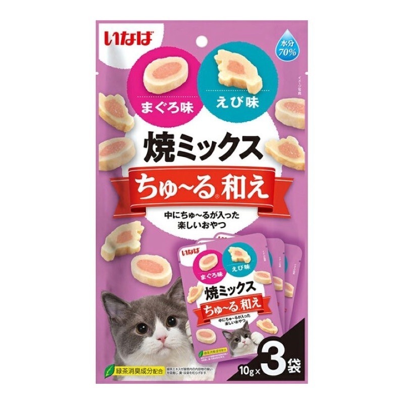 LieBaoの舖🐱貓咪零食🐱INABA 和味 高含水 軟零食 70%水分😻補充水分 軟零食 貓零食 10g*3袋-細節圖2