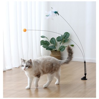 LieBaoの舖🐱貓咪逗貓玩具🐱自嗨吸盤逗貓棒 逗貓神器 貓咪玩具🛒懶人逗貓棒 寵物羽毛逗貓棒🚚貓咪可拆卸逗貓棒-細節圖4