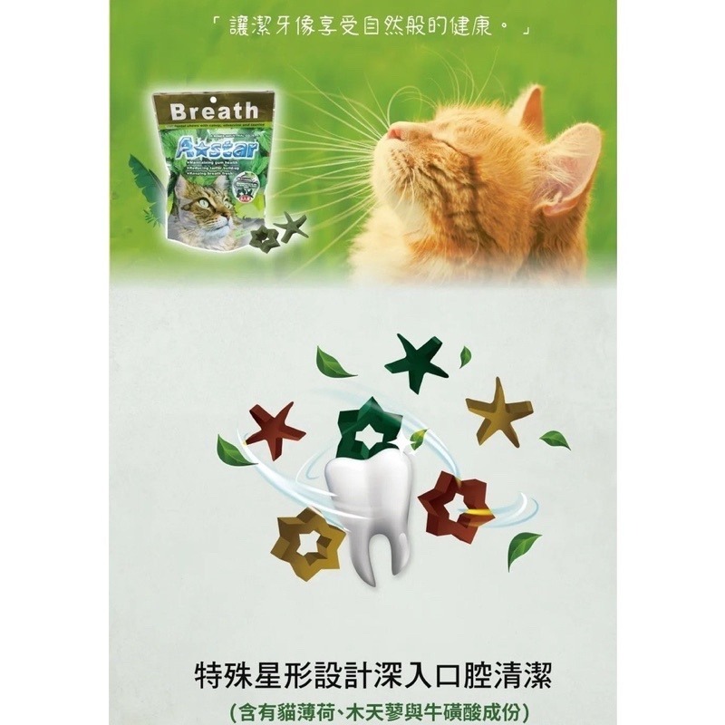 LieBaoの舖🐱貓咪潔牙🐱A Star 貓星形薄荷潔牙骨髓手包🌈貓用潔牙錠 薄荷 貓咪潔牙骨 貓咪潔牙片15g-細節圖2