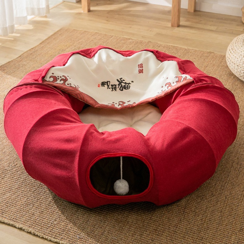 LieBaoの舖🐱寵物玩具🐱日系貓通道可摺疊滾地隧道貓玩具🌻三款顏色🎨多功能貓隧道🎨日式和風貓隧道🎨貓咪隧道-細節圖10