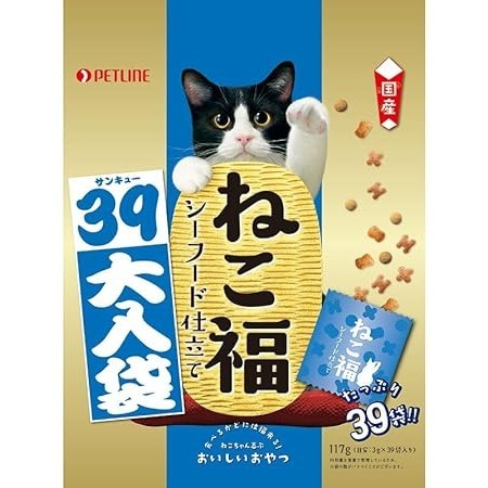 LieBaoの舖🐱貓咪喜歡🐱日本🆕️Petline日清貓福海鮮牛肉風味貓零食117g(39入)🆕️大包裝✨貓餡餅-細節圖2