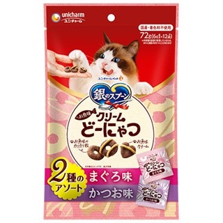 LieBaoの舖🐱新品上式🐱銀湯匙unicharm綜合奶油海鮮系列貓餅乾72g🧡銀湯匙🍰貓餡餅🍰奶油風味貓餅乾-細節圖2