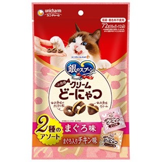 LieBaoの舖🐱新品上式🐱銀湯匙unicharm綜合奶油海鮮系列貓餅乾72g🧡銀湯匙🍰貓餡餅🍰奶油風味貓餅乾-細節圖3