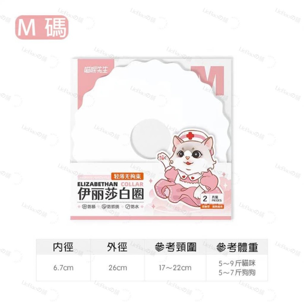 LieBaoの舖🐱寵物用品🐱寵物伊莉莎白防舔防水貓咪脖圍頭圈⭐伊莉莎白⭐升級版⭐2片奘⭐伊莉莎白⭐犬貓 防舔頭套🐱-規格圖9