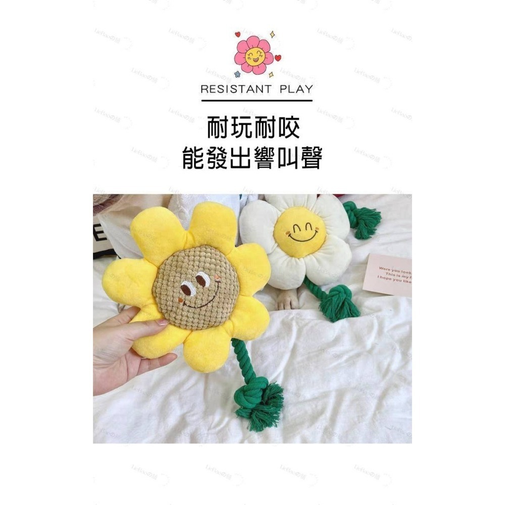 LieBaoの舖🐶寵物玩具🐶笑臉花耐咬磨牙潔齒棉繩發聲狗狗毛絨玩具🎊寵物拔河玩具🍗寵物耐咬玩具🎊狗狗毛絨玩具-細節圖6