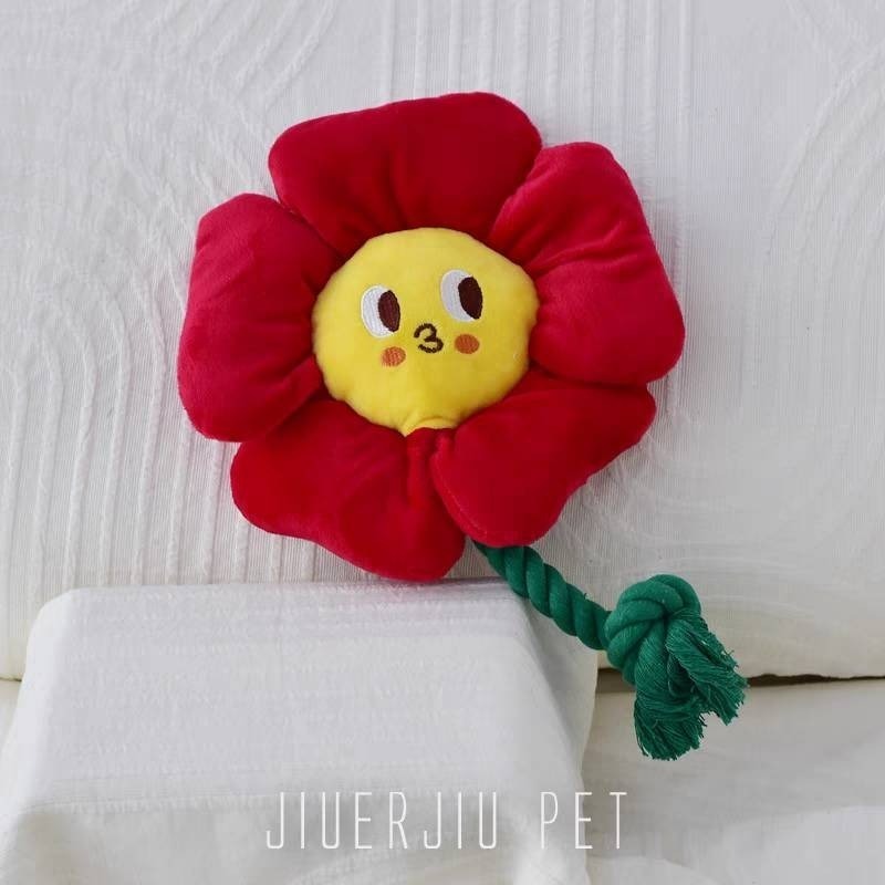 LieBaoの舖🐶寵物玩具🐶笑臉花耐咬磨牙潔齒棉繩發聲狗狗毛絨玩具🎊寵物拔河玩具🍗寵物耐咬玩具🎊狗狗毛絨玩具-規格圖8