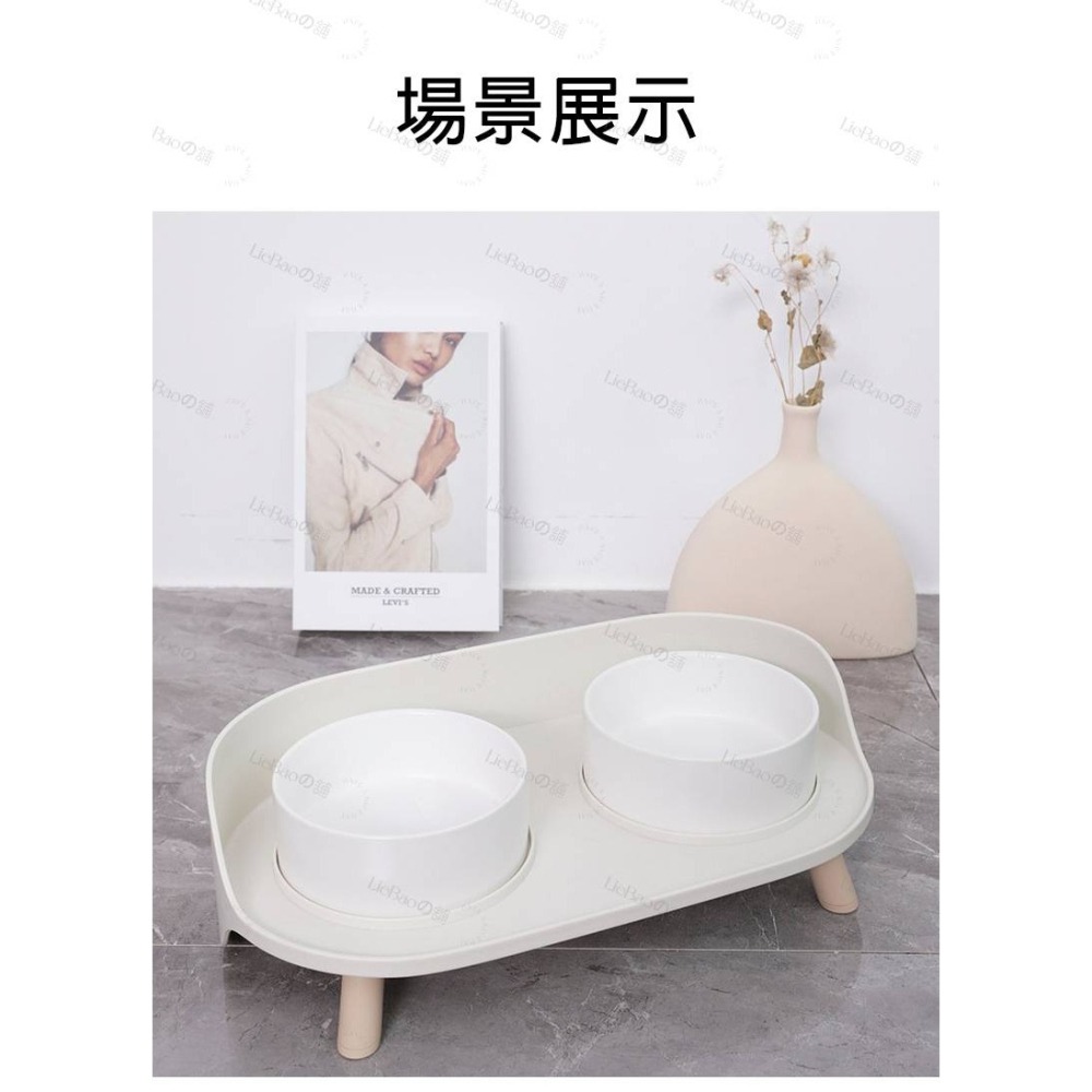 LieBaoの舖🐱寵物用品🐶犬貓護頸防漏食自由變換月半型雙碗小餐桌🎉犬貓飲水碗🎉犬貓護頸碗🎉寵物高碗架🎉-細節圖4