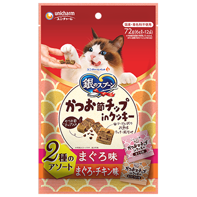 LieBaoの舖🐱貓咪餅乾🐱銀湯匙 unicharm 綜合海鮮2種拼盤口味系列 貓餅乾72g🐾貓餡餅🐾貓點心-規格圖9