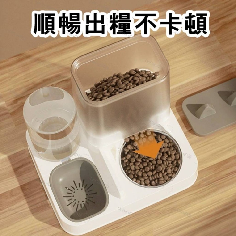 LieBaoの舖🐱台灣現貨🐶加大容量寵物食盆一體式陶瓷飲水雙碗犬貓自動餵食器🎨餵食器🎊飲水器🎊水碗🎊寵物飼料-細節圖5