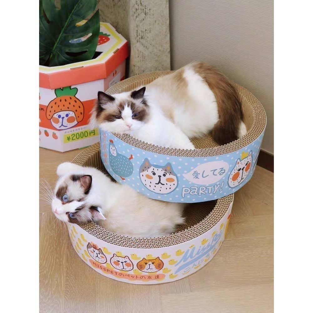 LieBaoの舖🐱寵物用品🐱MissPet日系大圓形貓抓圓窩🎉日式貓窩🎉貓抓板🎉大空間碗型🎉耐磨耐抓🎉寵物-細節圖3