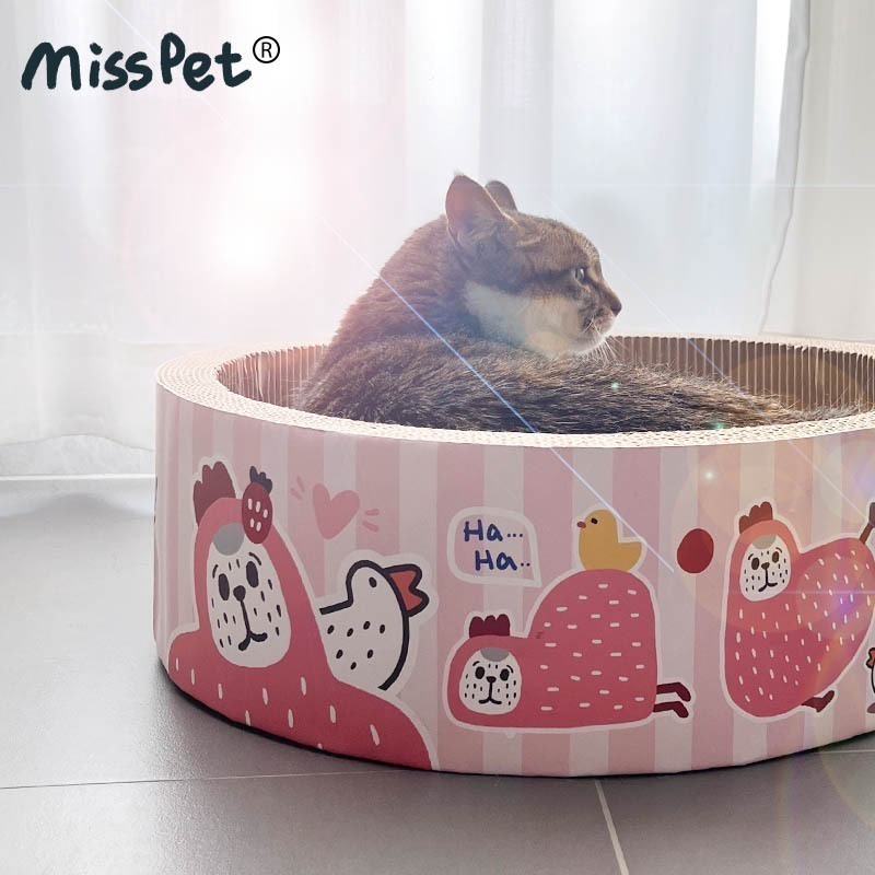 LieBaoの舖🐱寵物用品🐱MissPet日系大圓形貓抓圓窩🎉日式貓窩🎉貓抓板🎉大空間碗型🎉耐磨耐抓🎉寵物-細節圖8