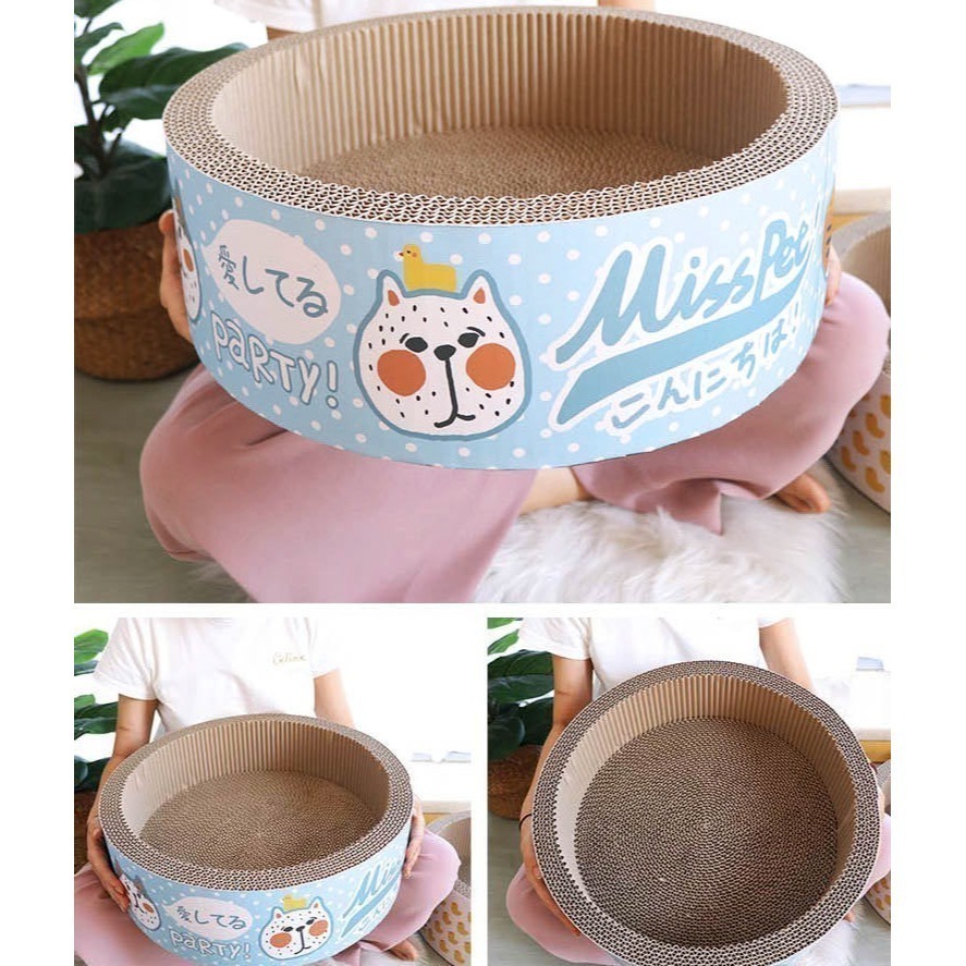 LieBaoの舖🐱寵物用品🐱MissPet日系大圓形貓抓圓窩🎉日式貓窩🎉貓抓板🎉大空間碗型🎉耐磨耐抓🎉寵物-細節圖9