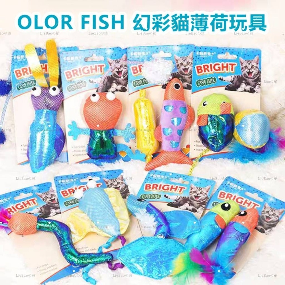 LieBaoの舖🐱台灣現貨🐱貓薄荷幻彩變色響紙海洋魚逗貓磨牙玩具🌱磨牙潔齒玩具🎨貓咪紓壓🎨自嗨解悶🎨貓玩具-細節圖4