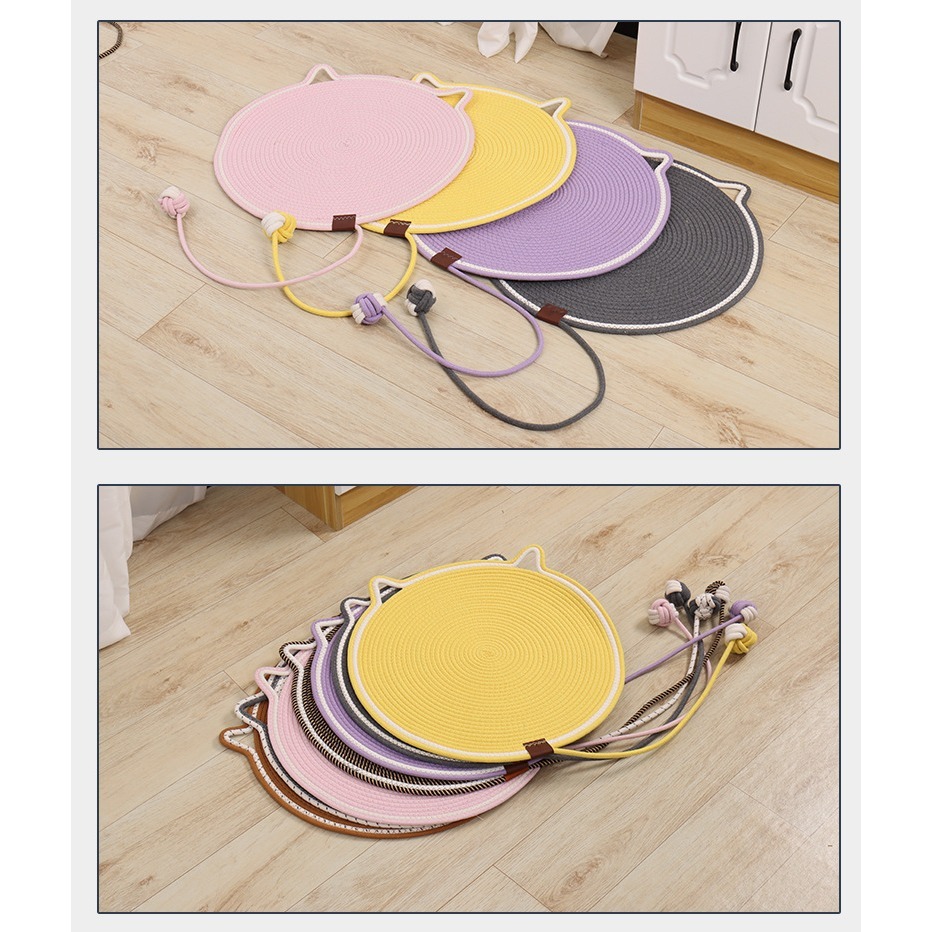 LieBaoの舖🐱台灣現貨🐱貓耳款編織棉繩貓抓墊系列💖貓咪一體睡墊🌼編織逗貓球🌼耐磨耐抓不掉屑🌼四季通用-細節圖10