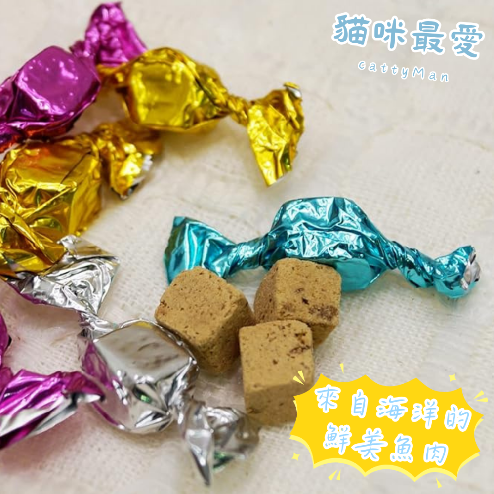 LieBaoの舖🐱貓咪喜歡🐱日本-多格漫CattyMan鮪魚&鰹魚海洋方塊12入裝😻貓點心💖貓咪綜合海鮮餅乾✨-細節圖3