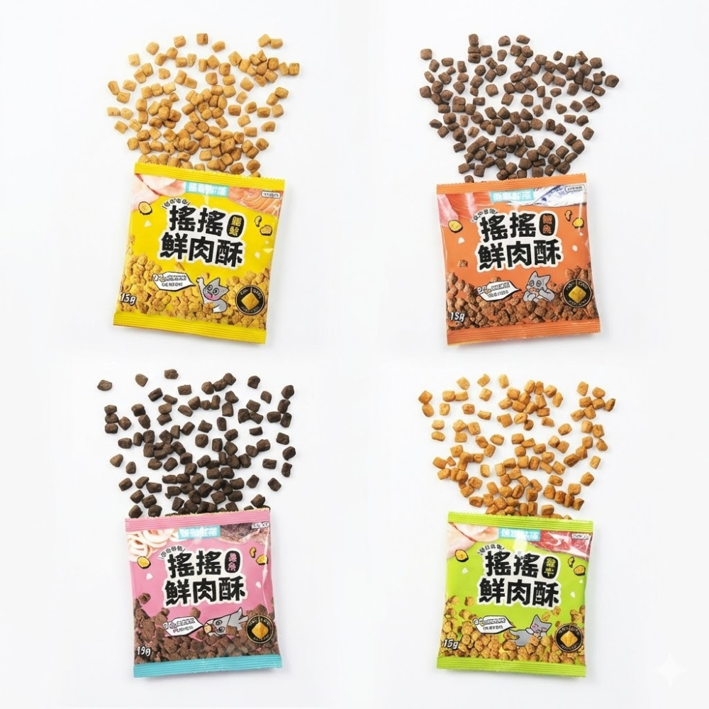 LieBaoの舖🐱犬貓零食🐶怪獸部落 LitoMon 慢烘搖搖鮮肉酥四連串包 15g*4入裝🧀犬貓零食🧀貓零食-細節圖5