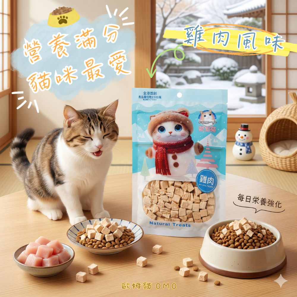 LieBaoの舖🐱歐姆貓 OＭO 海陸原肉凍乾粒 袋裝25g 貓零食 貓凍乾 原肉 獎勵零食 寵物零食 寵物點心-細節圖4