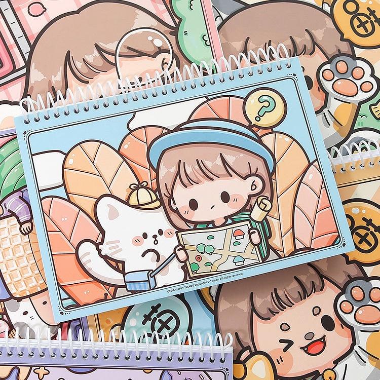 起司家🧀台灣現貨 提拉多離型紙本 手帳膠帶 貼紙素材 收納冊 紙膠帶 圖鑒本 分裝膠帶收納 離型紙本 離型本-細節圖9