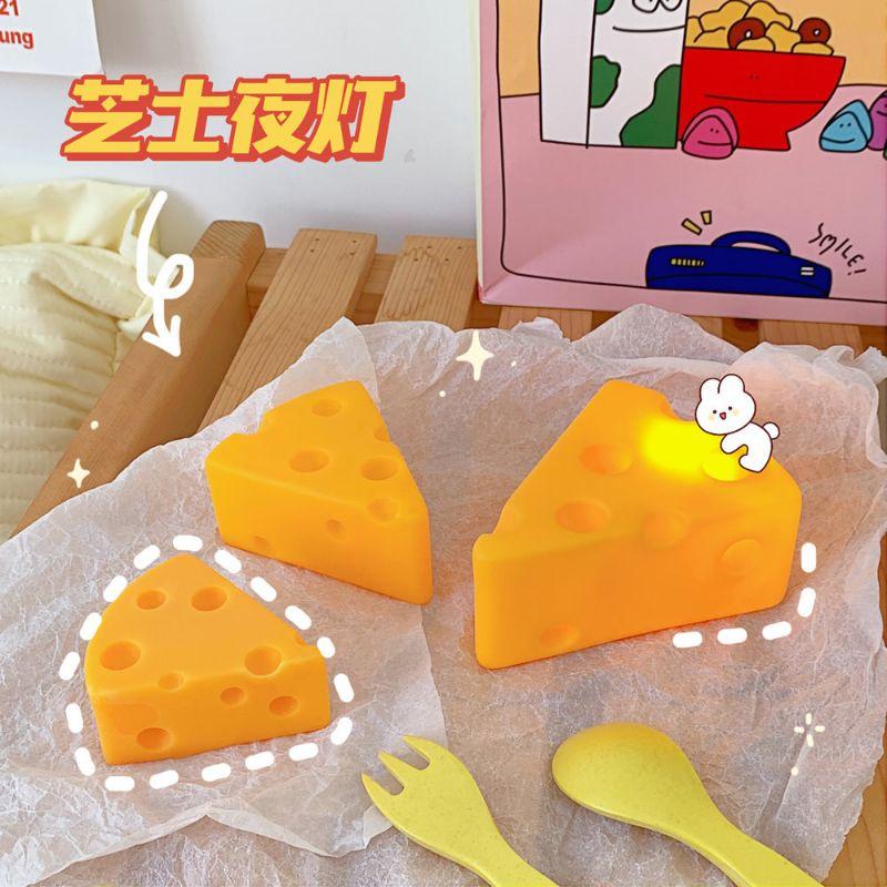 起司家🧀台灣現貨 奶酪 起司 夜燈 可愛家居 家飾擺件 芝士夜燈 奶酪小夜燈 桌面佈置-細節圖4