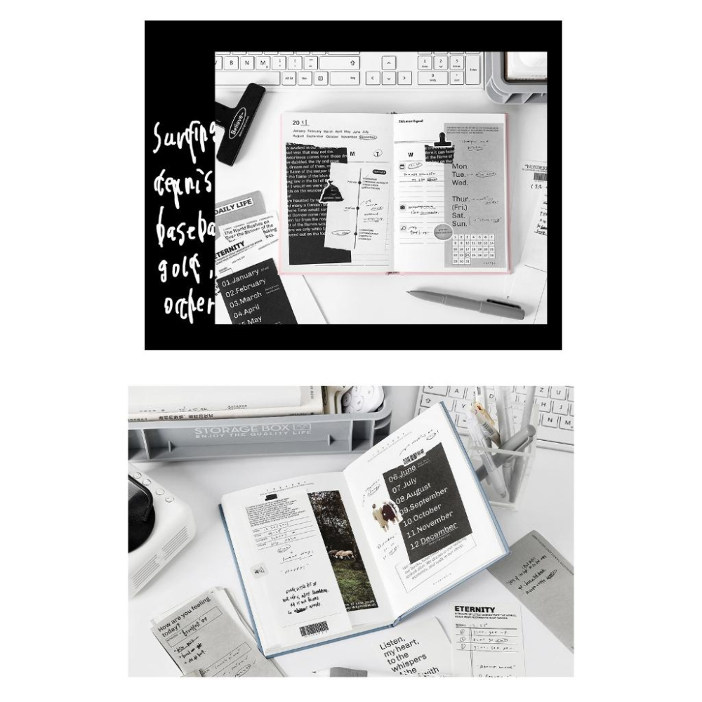 起司家🧀台灣現貨 PaperMore 日常想念 INS 便簽本 便籤 素材紙 鹽系 韓系拼貼 打底紙 手帳拼貼 手帳素材-細節圖6