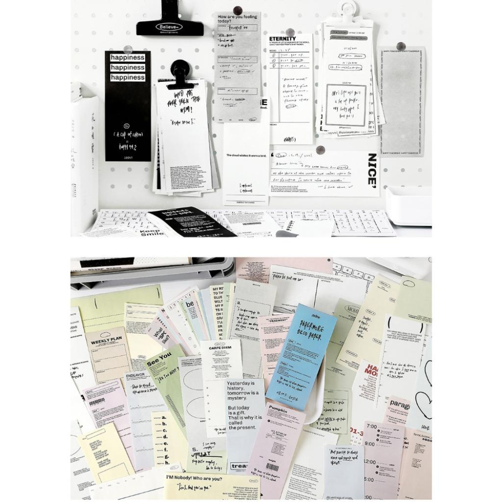 起司家🧀台灣現貨 PaperMore 日常想念 INS 便簽本 便籤 素材紙 鹽系 韓系拼貼 打底紙 手帳拼貼 手帳素材-細節圖8