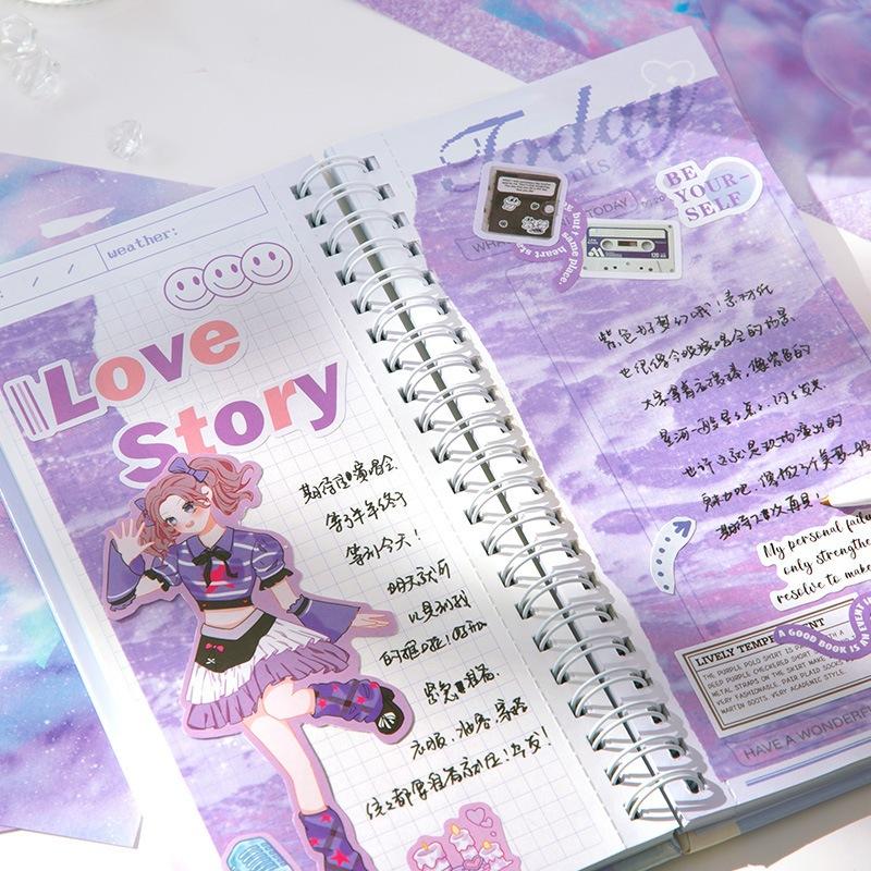 起司家🧀台灣現貨 芯陌 浪漫曲 流麻打底 咕卡打底紙 手帳 打底紙 韓風 可愛 咕卡 手帳 打底 貼紙 素材紙-細節圖2