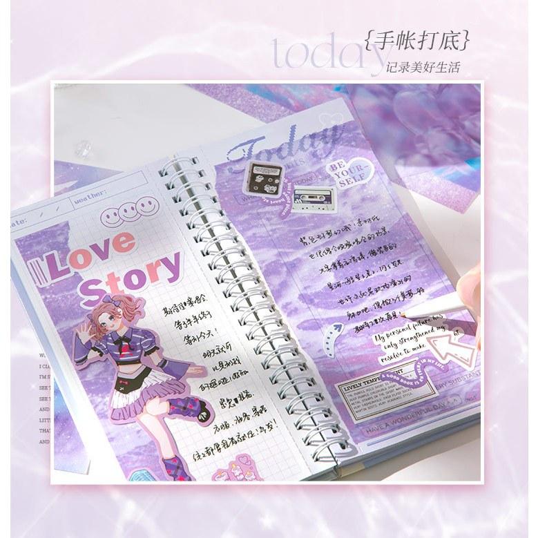 起司家🧀台灣現貨 芯陌 浪漫曲 流麻打底 咕卡打底紙 手帳 打底紙 韓風 可愛 咕卡 手帳 打底 貼紙 素材紙-細節圖8