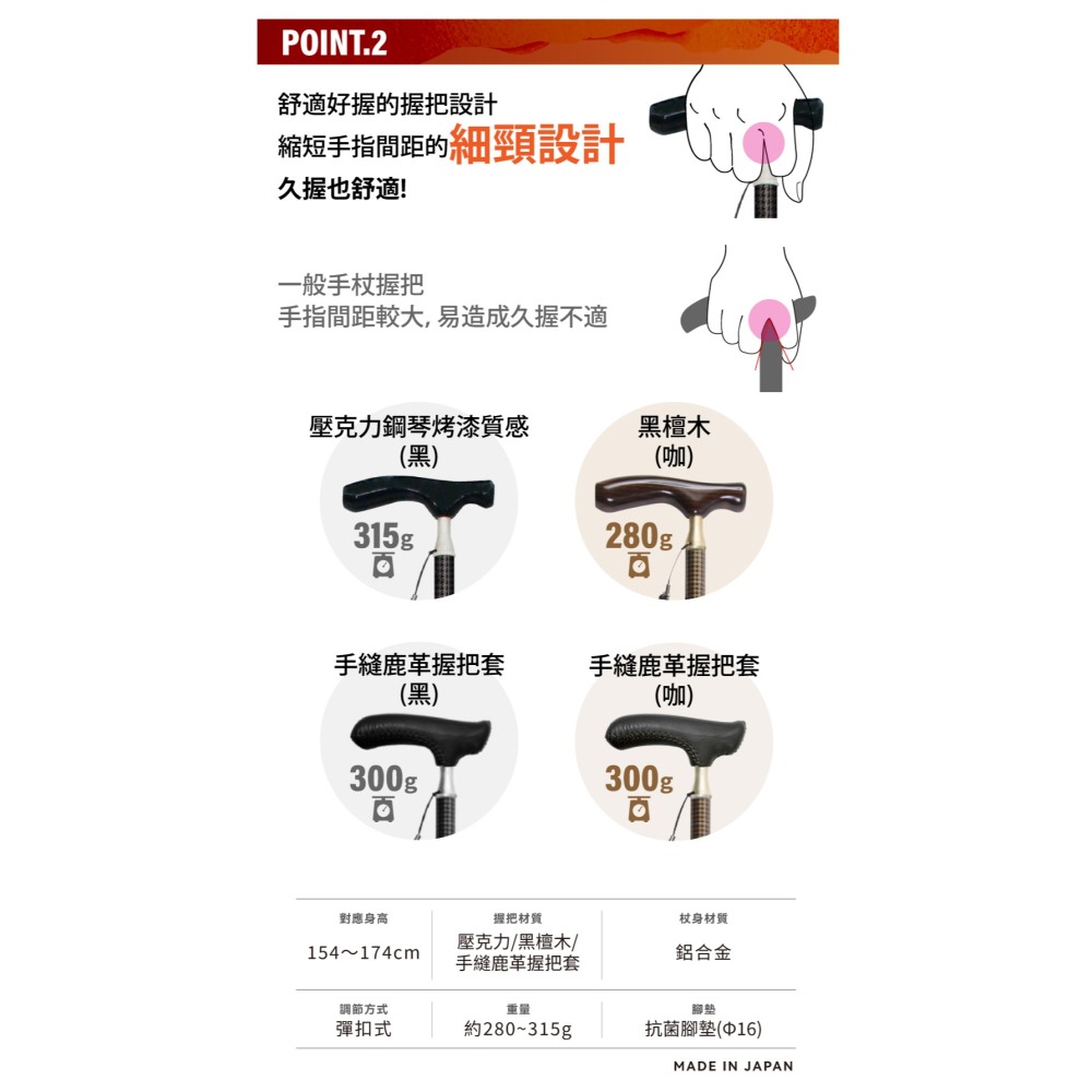 SINANO 日本製 GK折疊手杖 - 千鳥紋-細節圖2