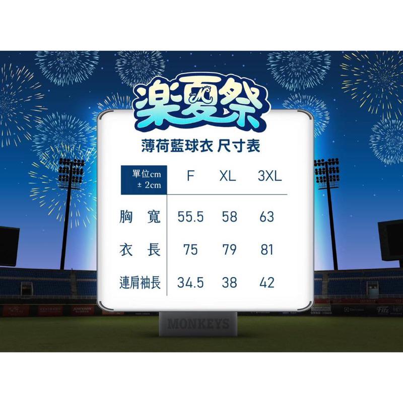 《現貨》2024 Rakuten Monkeys 樂天 樂夏祭 樂天桃猿 薄菏藍球衣 棒球 球衣-細節圖2