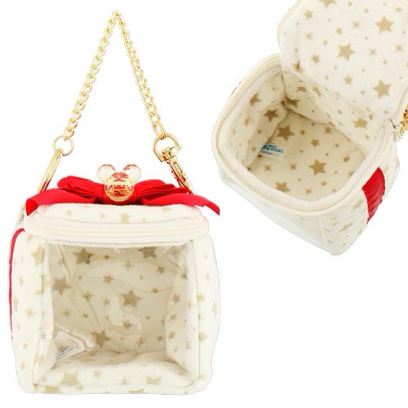 《現貨》2024日本迪士尼 聖誕限定 米奇小精靈 米奇聖誕花圈收納包 薑餅屋 白色禮物盒 米奇米妮吊飾 零錢包 手提包-細節圖5