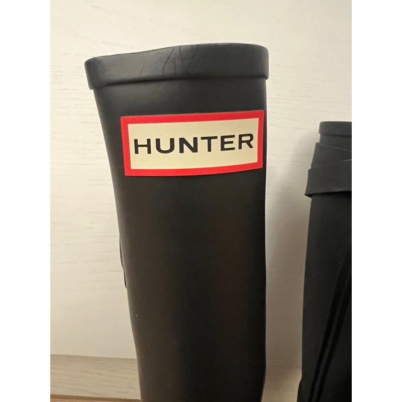 《現貨》正版 Hunter Refined 霧面長靴 經典款 高筒雨鞋 雨靴 靴子 黑色39號-細節圖3