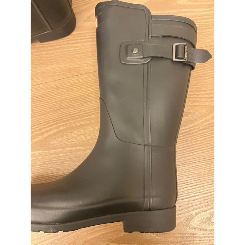 《現貨》正版 Hunter Refined 霧面長靴 經典款 高筒雨鞋 雨靴 靴子 黑色39號-細節圖5