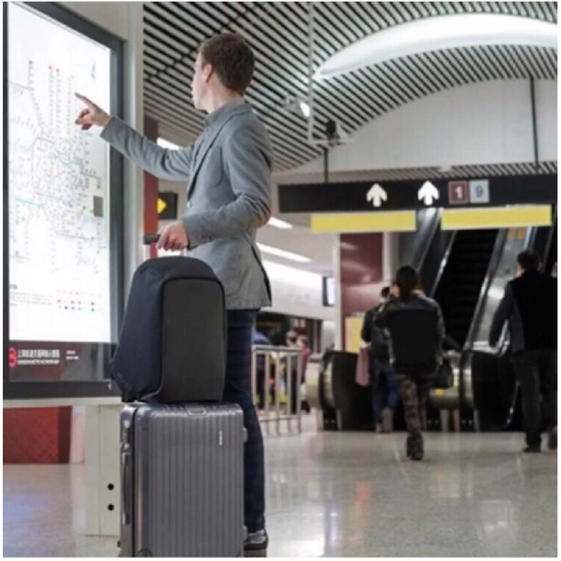 蒙馬特城市安全防盜背包(灰色）-細節圖3