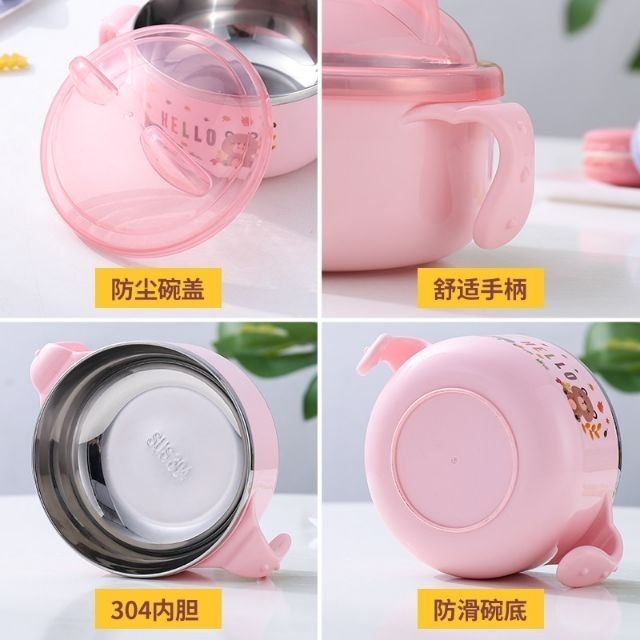 304不鏽鋼碗動物碗 恐龍碗 304不鏽鋼杯子 安全無毒的小學生碗卡通304不鏽鋼碗 副食品 愛寶我的世界-細節圖6